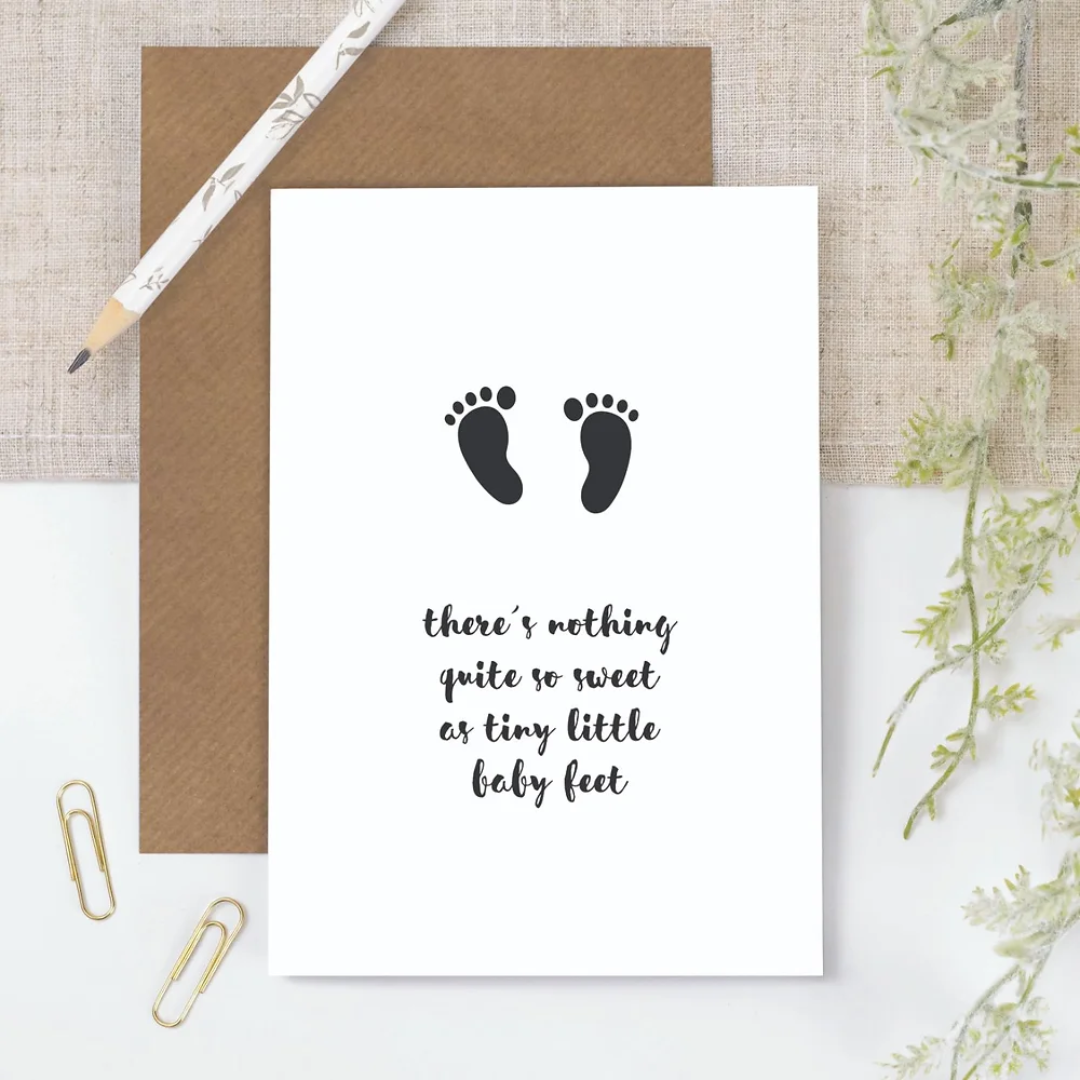 Memo 'Tiny Baby Feet' Greetings Card