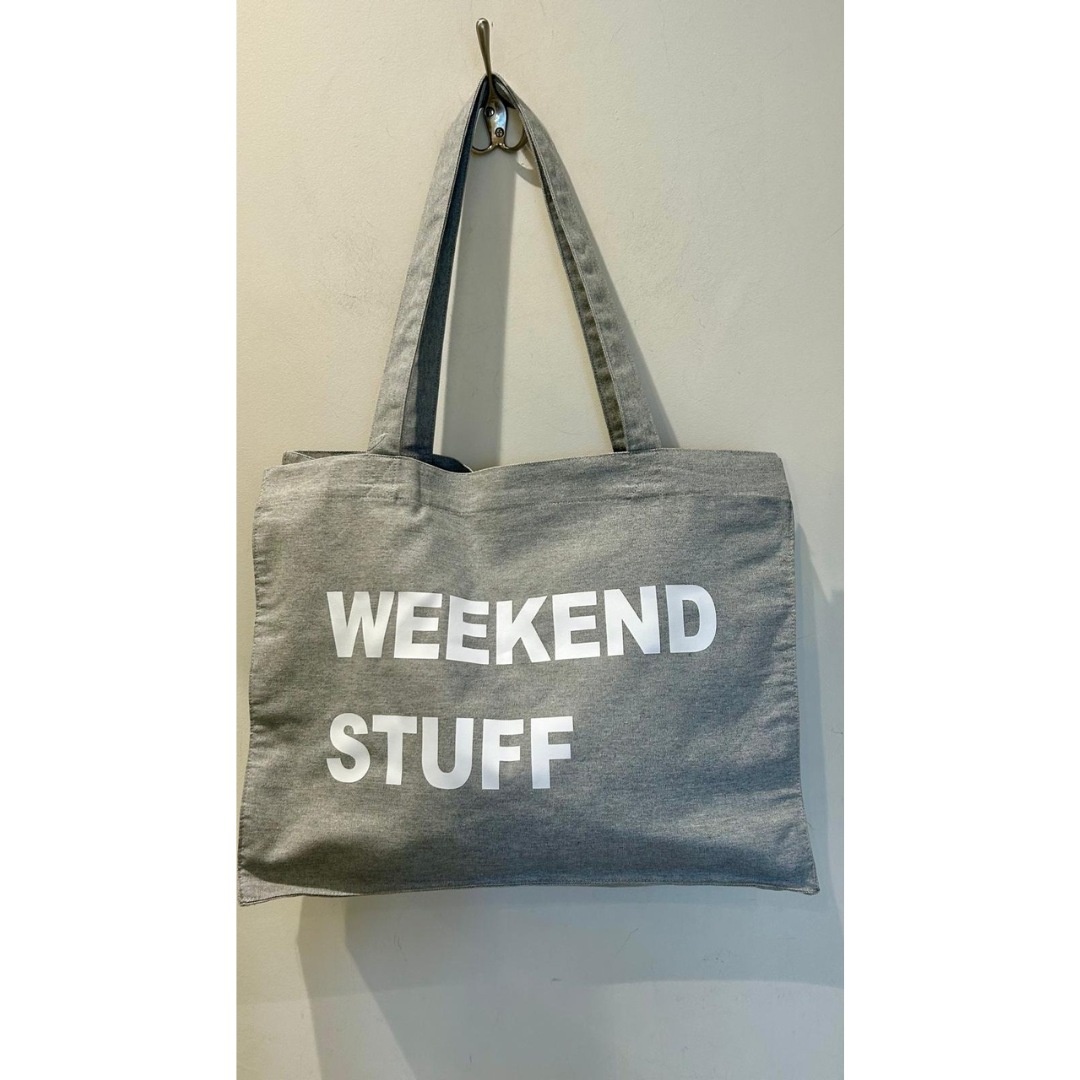 Weekend 'Stuff' Grey Tote Bag