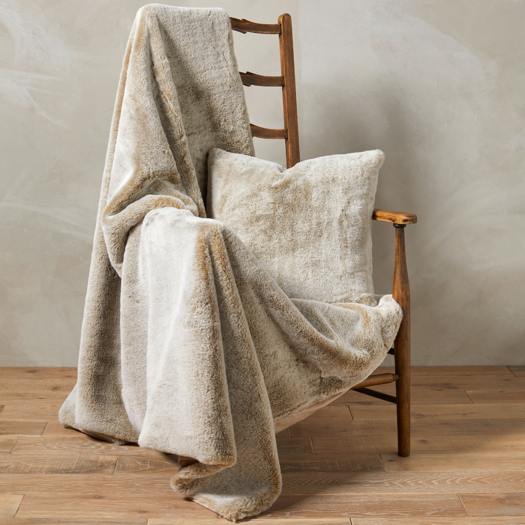 Tipped Faux Fur Throw