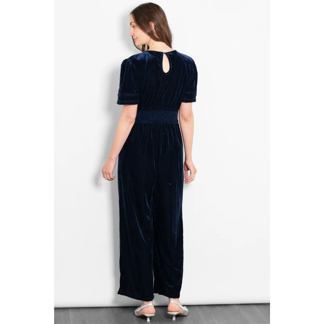 Lydia V Neck Velvet Jumpsuit