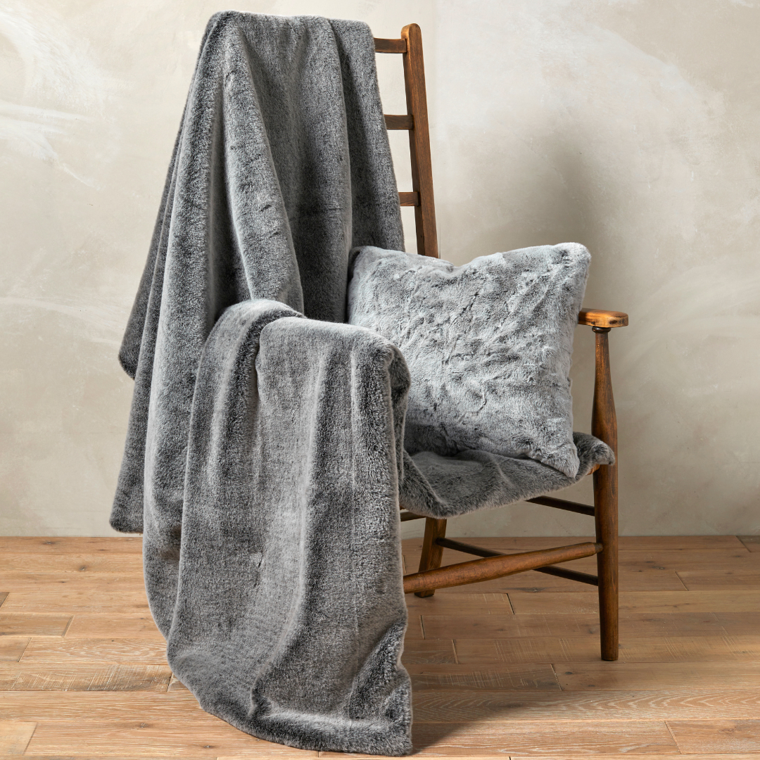 Tipped Faux Fur Throw