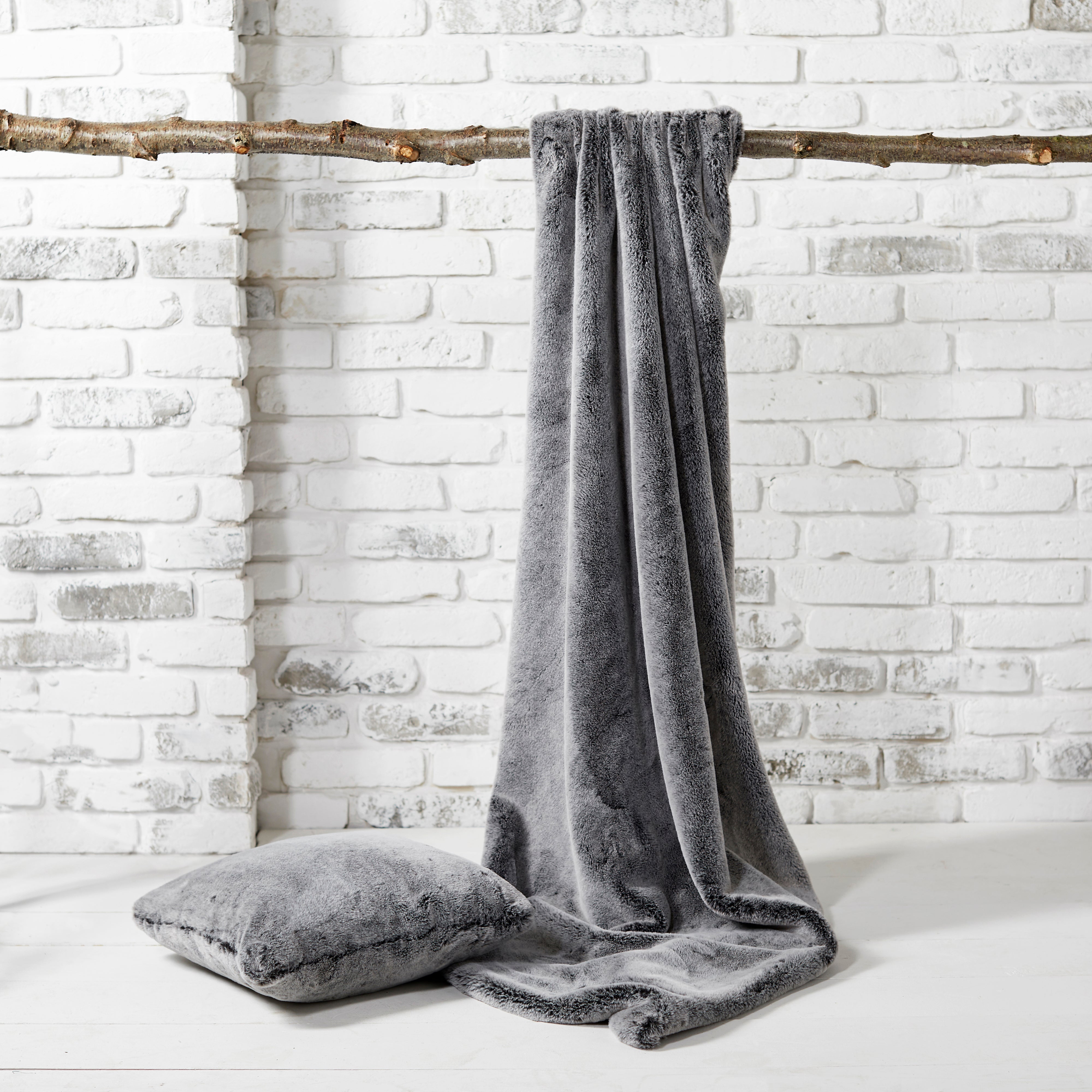 Tipped Faux Fur Throw