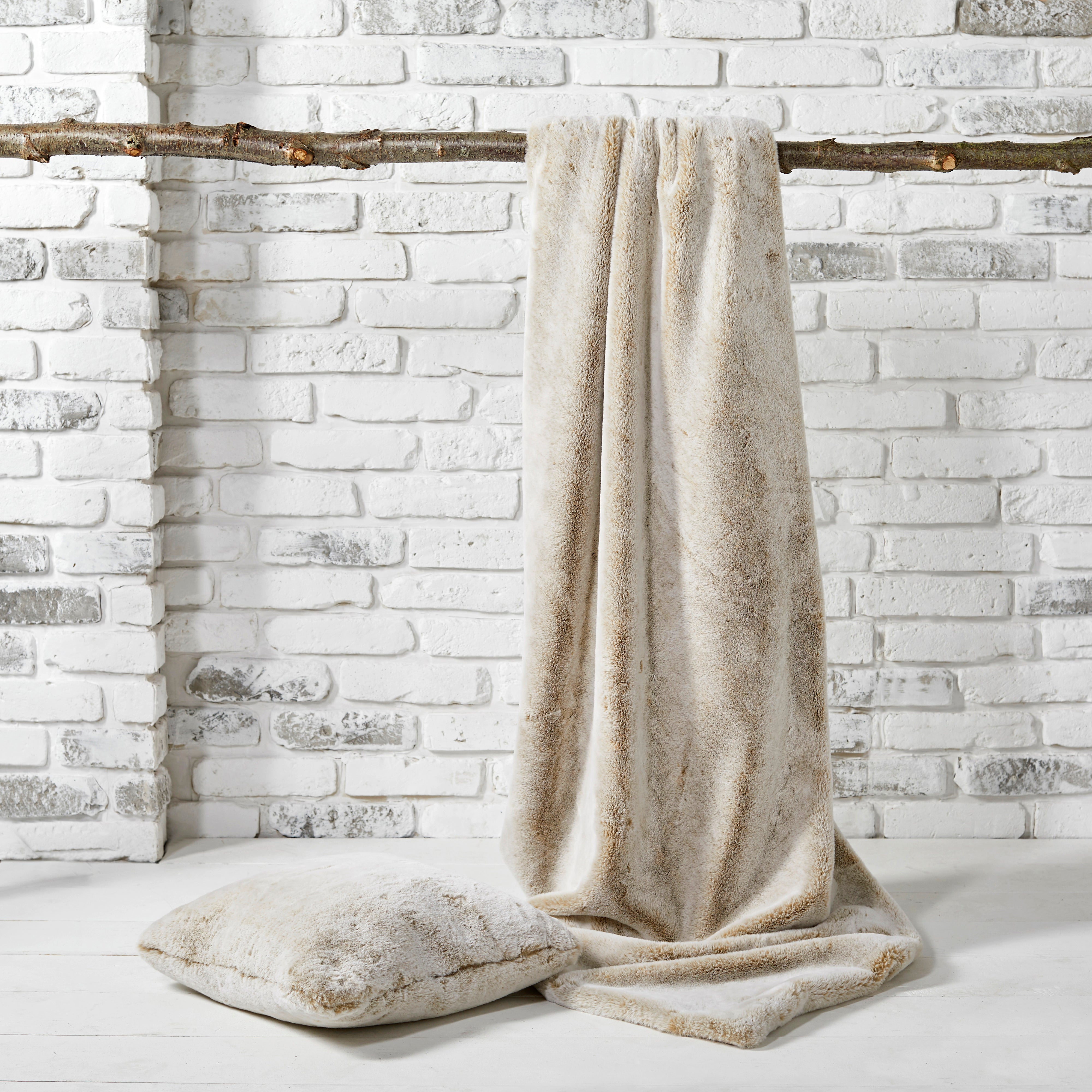 Tipped Faux Fur Throw