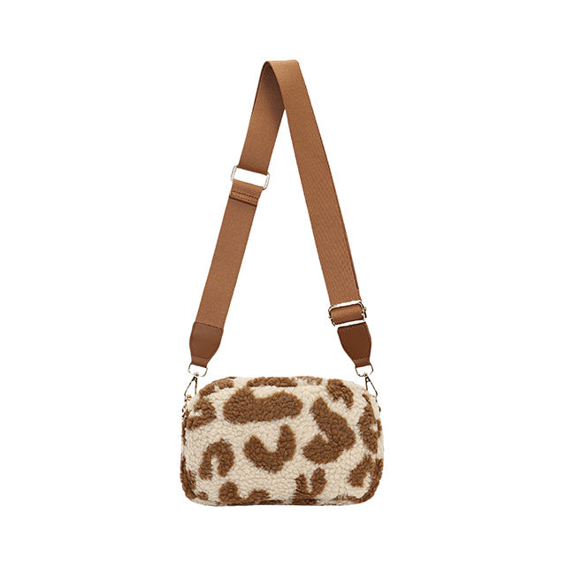Leopard Bouclé Cross Body Bag