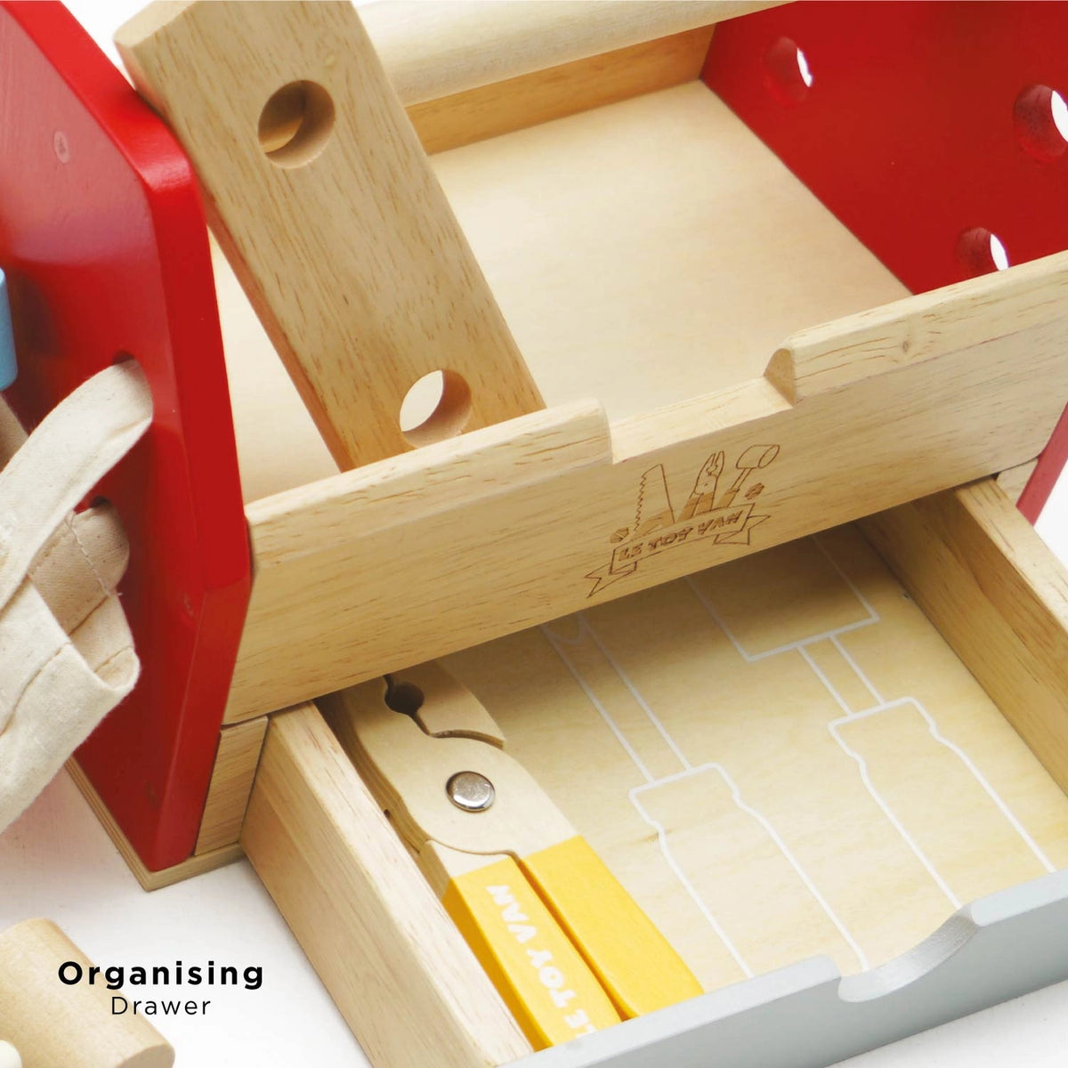 Wooden Tool Box & Tools Set
