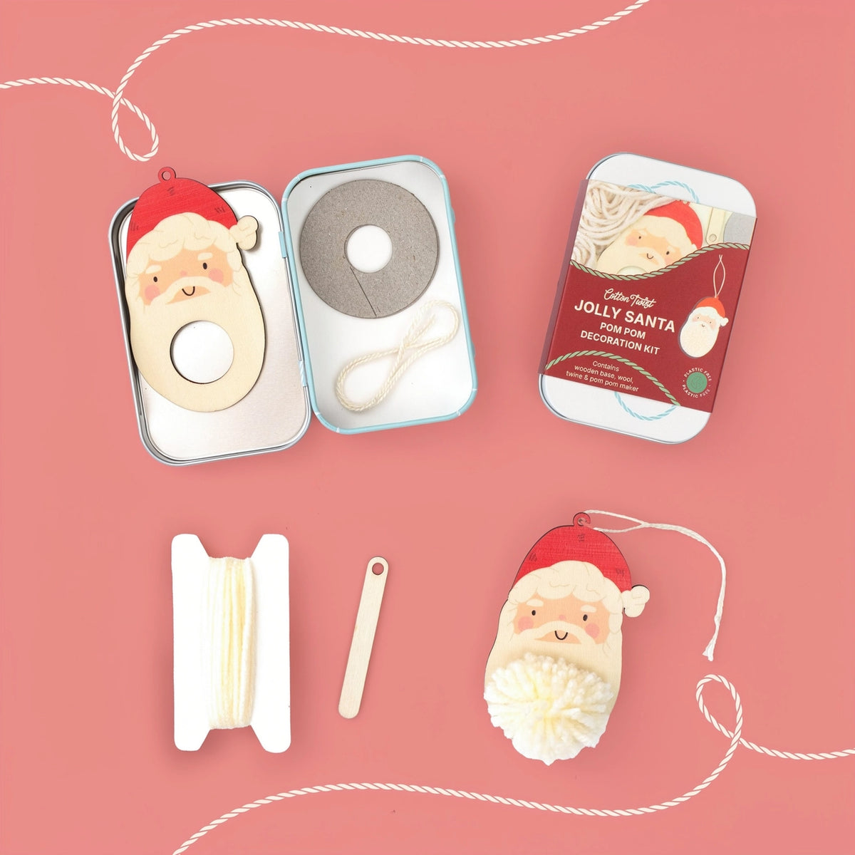Make Your Own Pom Pom Santa Decoration Kit