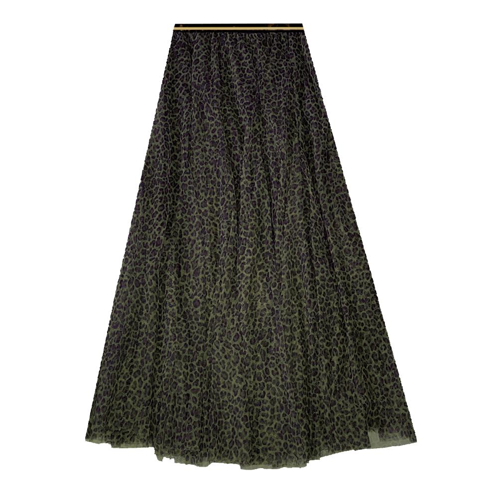 White Leaf Patterned Tulle Skirt