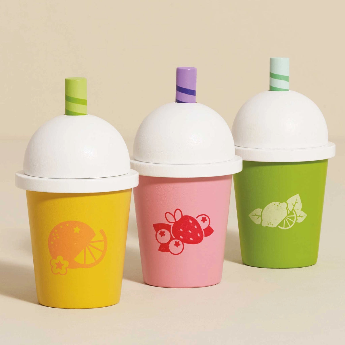Wooden Takeaway Smoothie Trio Set