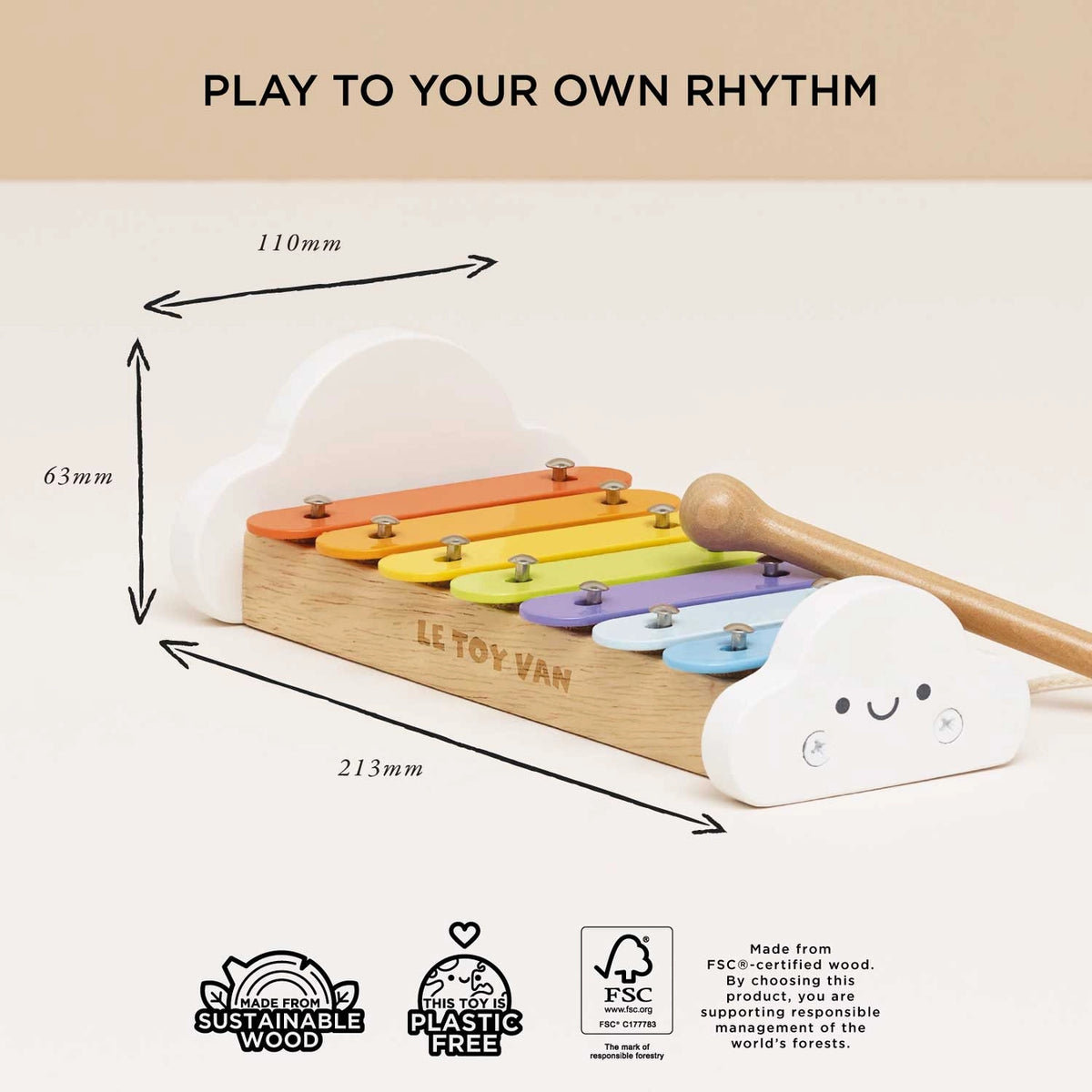 Wooden Rainbow Xylophone