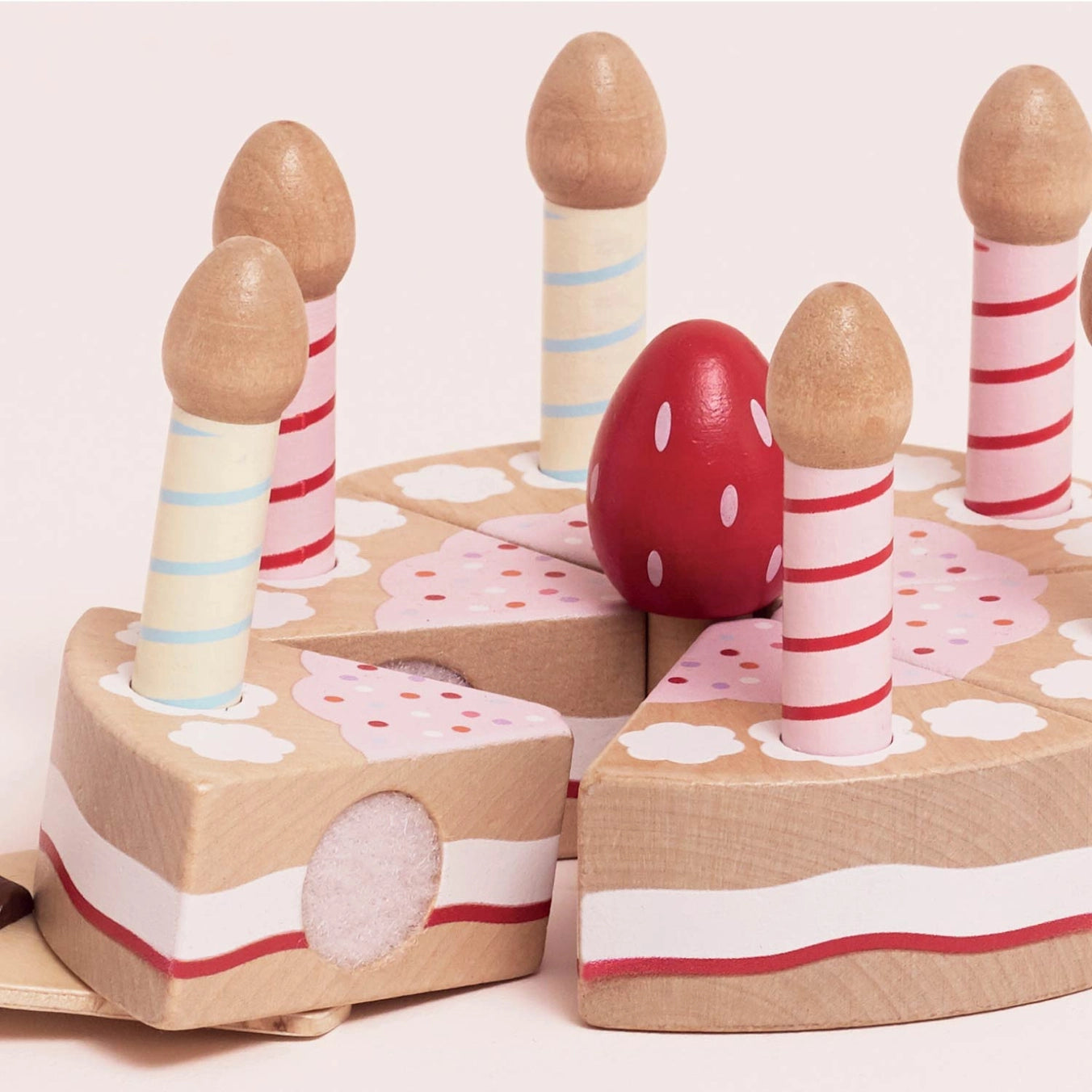 Sliceable Wooden Birthday Cake & Candles