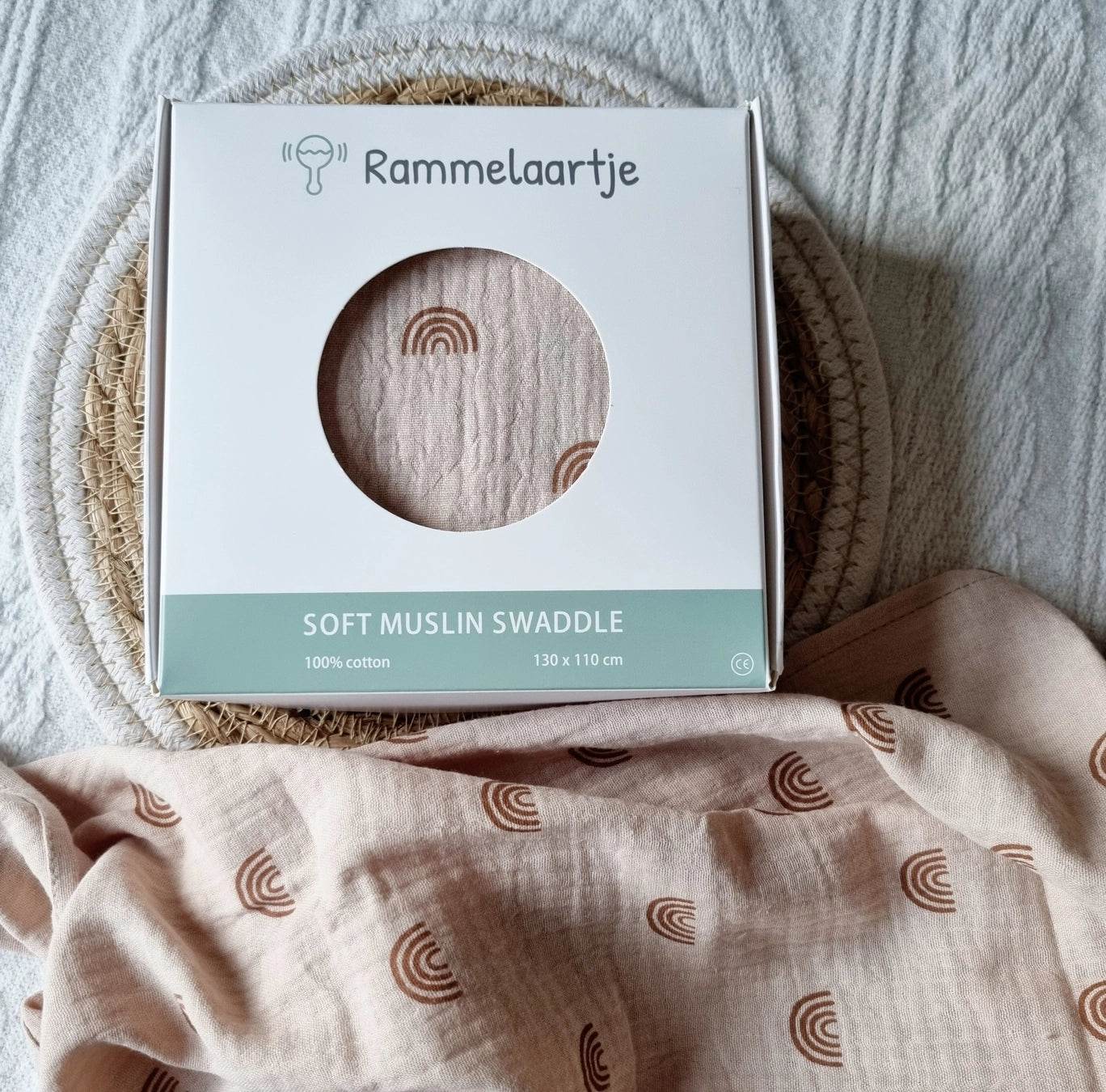 Soft Pink Rainbow Muslin Cloth