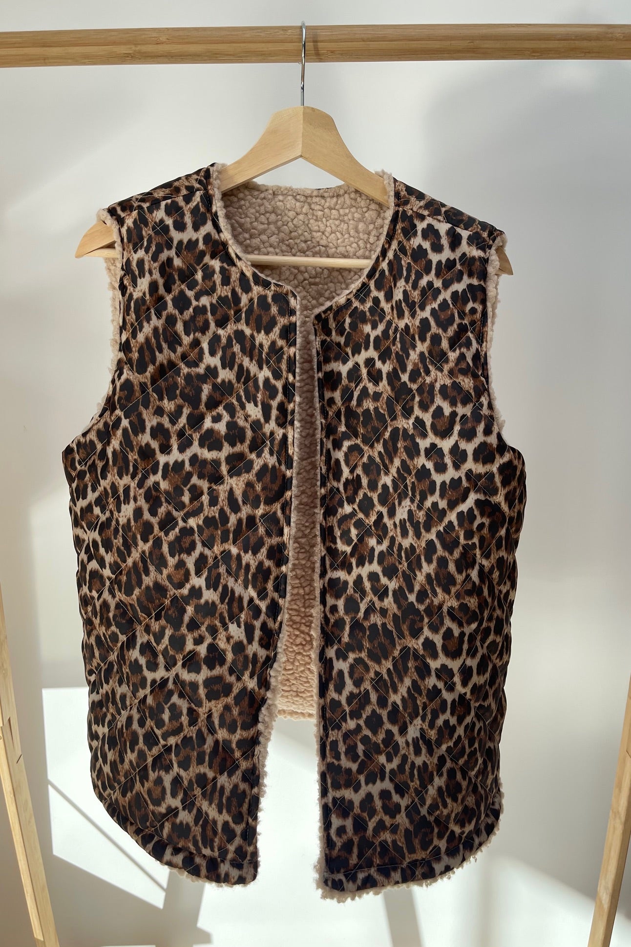 Reversible Leopard Print Gilet