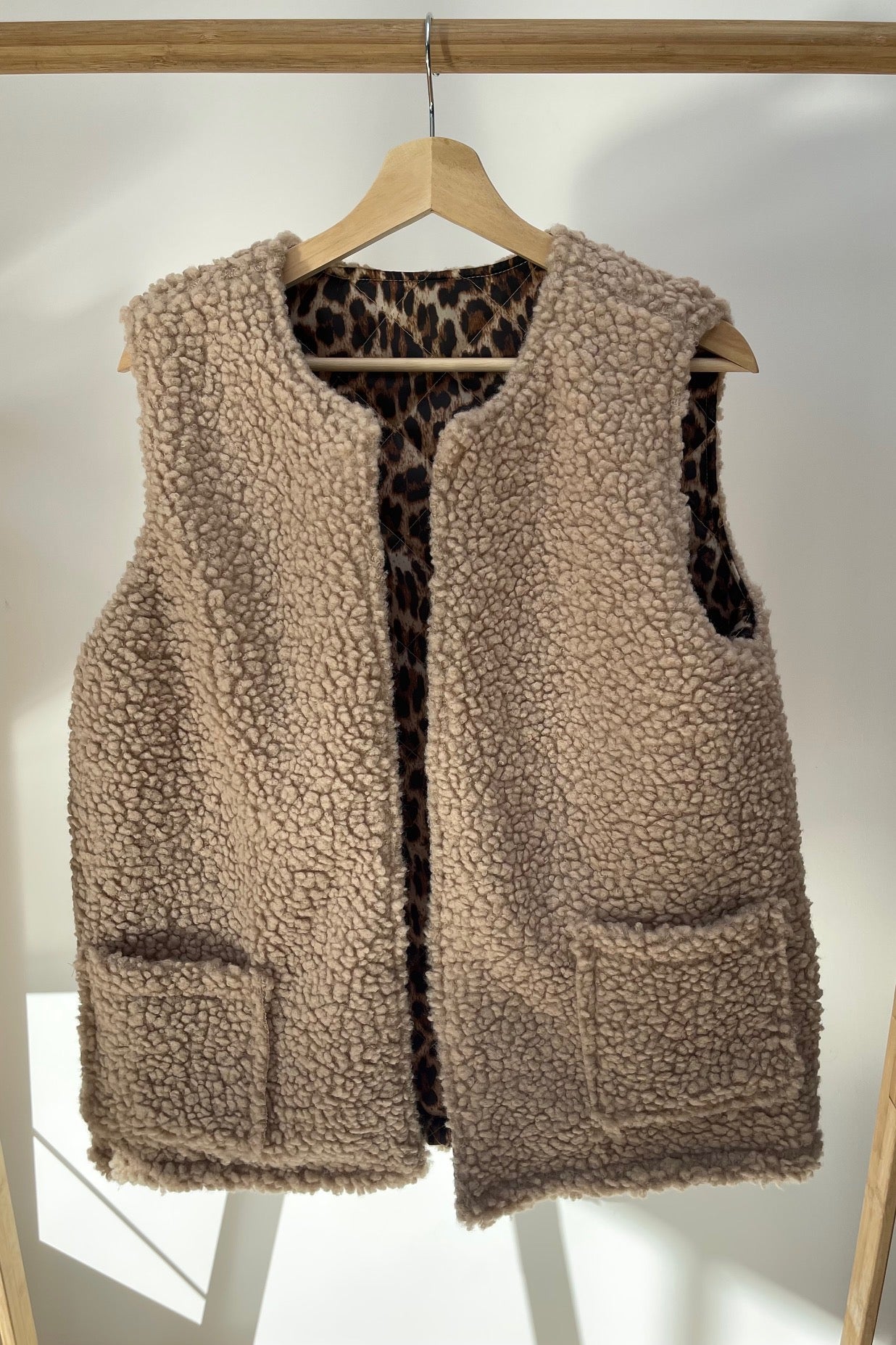 Reversible Leopard Print Gilet