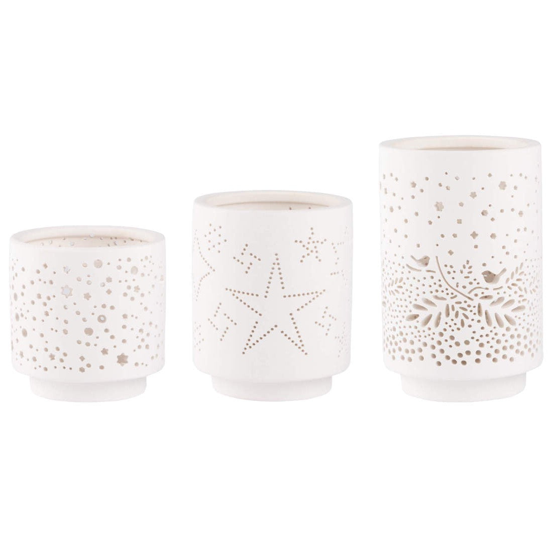 Porcelain Tealight Holders - Set Of Three