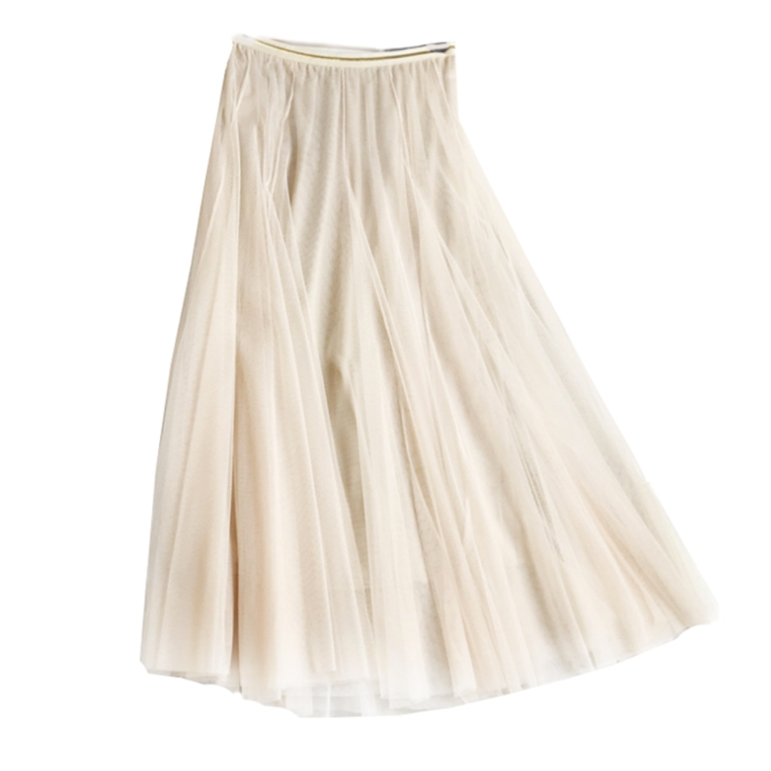 White Leaf Tulle Skirt