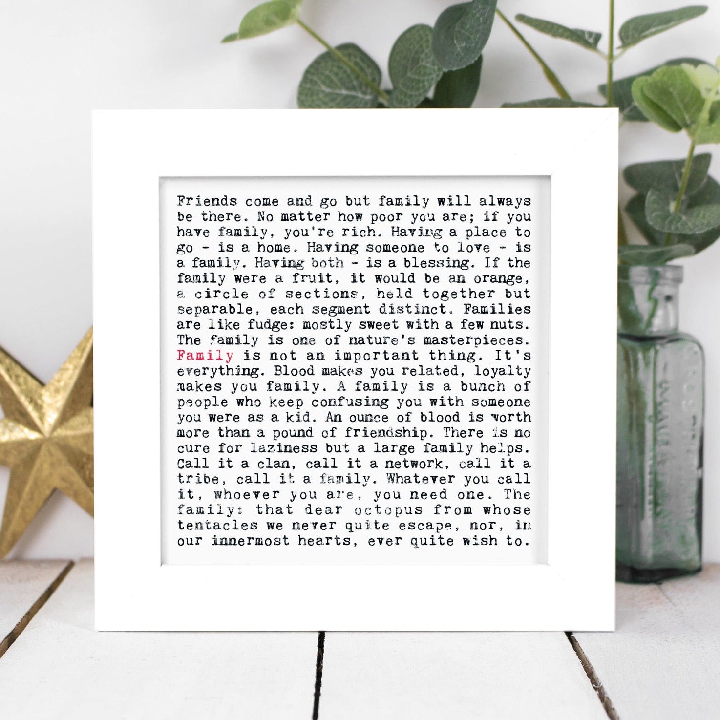 Gift Boxed Framed Wise Words Prints